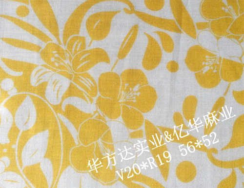 Viscose/ramie interwoven printed fabric V20*R19 56*52